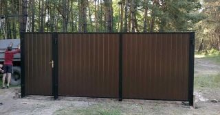 Купить распашные ворота из профнастила Курганинск, цена от 2720 руб.
